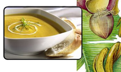 Soupe de banane plantain au curry